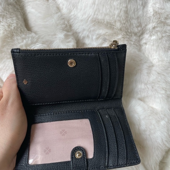 Kate Spade Black Textured Wallet with Gold Accents - Picture 2 of 2